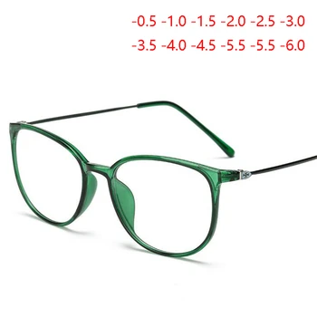 TR90 Kārta Tuvredzīgs Brilles Sievietēm, Vīriešiem Retro Ovāls Students Gatavo Tuvredzība Brilles Recepšu -0.5 -0.75 -1.0 -1.5, Lai -6
