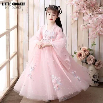 Tradicionālā Ķīniešu Apģērbu, Tautas Dejas, Senās Kostīms Bērniem Hanfu Meitene Bērniem Pasaku Princese Festivāls Apģērbs