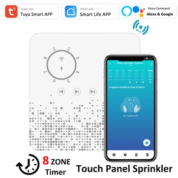 Tuya Smart WiFi 8 Zonas Sprinkleru Kontrolieris Solenoida Vārsts Waterting Taimeris Apūdeņošanas Sistēmas APP Tālvadības Alexa, Google