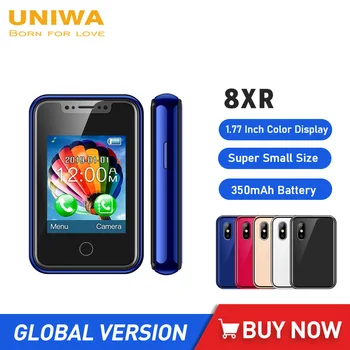 UNIWA 8XR 2G GSM MINI Tālrunis 1.77 Collu Touch Screen Cellphoens MTK6261D Funkcija Tālruņa 350mAh Multi-valodu Viena SIM Karte