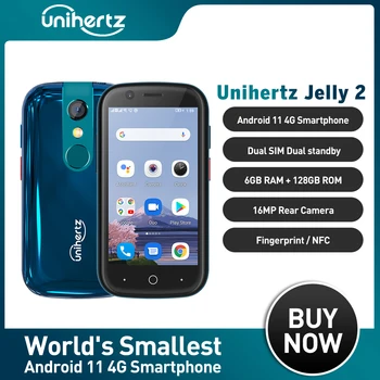 Unihertz Jelly 2 Vismazākās Mobilo telefonu 6GB 128GB Android 10 Helio P60 Octa Core 4G LTE Viedtālrunis Dual Sim USB OTG NFC Mobilais