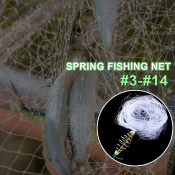 Vairāku Lielumu, Zvejas Tīkls Murds Acs Gaismas Sieti Fishnet Risināt Dizaina Vara Pavasara Sekls Izmeta Tīklus, Zvejas Slazdi