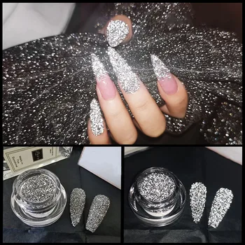 Vakariņas Shinning Atstarojošs Spīdums Pulveris Nails Crystal Diamonds Pārslas Vizuļi Chrome Pigmenta Putekļiem Nagu DecalsManicures