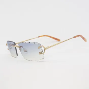 Vintage bez apmales C Stieples Saulesbrilles Vīriešiem Briļļu Sieviešu Vasaras Dimanta Griešanas Skaidrs, Brilles, Metāla Rāmis Oculos Gafas ar Lietā