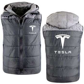 Vīriešu jakas Tesla auto logo Drukāt Gadījuma augstas kvalitātes kokvilnas Harajuku Vīriešu sporta krekls pelēkā vārna rāvējslēdzēju Jaka Apģērbi