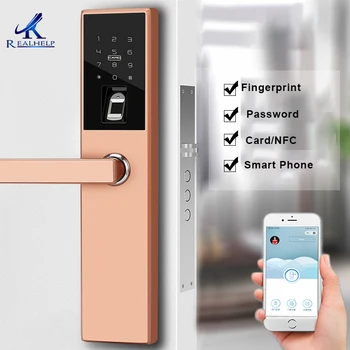 Wechat Remote Unlock pirkstu Nospiedumu IC Card Bluetooth Durvju slēdzenes Vienkāršs, Viegls Svars-45-70mm Biezums Durvju Mājās