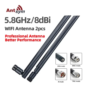 Wifi Antena 5.8 GHz 8dB 2 - Gabali, iepakojumā, lai Maršrutētāju SMA RP BNC Vīriešu Bezvadu Tīkla PC Datoru PCIE Karti IP Kameras FPV Dūkoņa