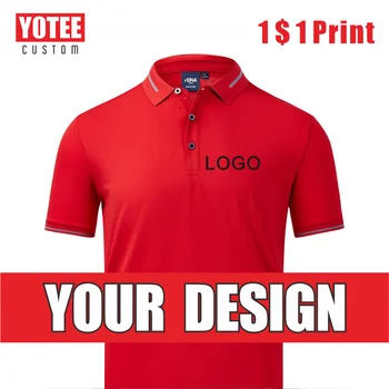 YOTEE Vīriešu Polo Krekls ar Logo Pielāgošana Izšuvumi Drukāšanas Gadījuma Atloks, T-Kreklu apdruka Vīriešu Apģērbs, Vīriešu Krekls Topi Logo Pasūtījuma