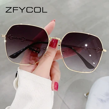ZFYCOL Vintage Lielā Rāmja Saulesbrilles Sieviešu 2023 Luksusa Zīmola Dizaineru Modes Atpūtas brīvdienas, Saules Brilles Retro Toņos UV400