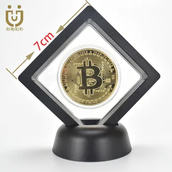 Zelta Pārklājumu BitCoin Bitu Monēta Ar Plastmasas Korpusā Ripple Litecoin Ethereum Doge Metāla Fizisko Cryptocurrency Monētu Kolekcijas