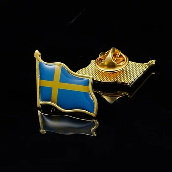 Zviedrija Ilgviļņu Draudzība Karogu, Metāla Atloks Pin Apvienoto Nāciju Organizācijas Emblēma Pin-Atpakaļ Kaklasaiti Žetons