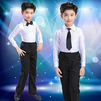 balles zēns latīņu dejas tango desigual konkurences uzvalks bērnu profesionālo deju apģērbi zēns salsas krekls + bikses
