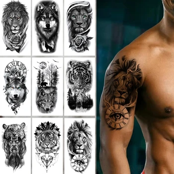 Ūdensnecaurlaidīgus Pagaidu Tetovējumu Uzlīmes, Vīriešu, Sieviešu Multicolour Rožu Ziedi Butterfly Body Art Tattoo Rokas Kājas Piedurknes Viltus Tetovējums