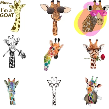 Žirafe Dzelzs Nodošanas Ielīmi, Auduma Siltuma Uzlīmes Modes Harajuku Grafiskais Plāksteri DIY Mazgājams Top Uzlīmes